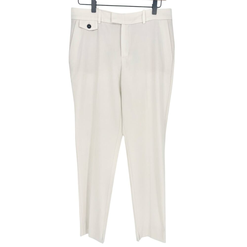 Mango Basics White Tapered Leg Trouser Pants Size 6